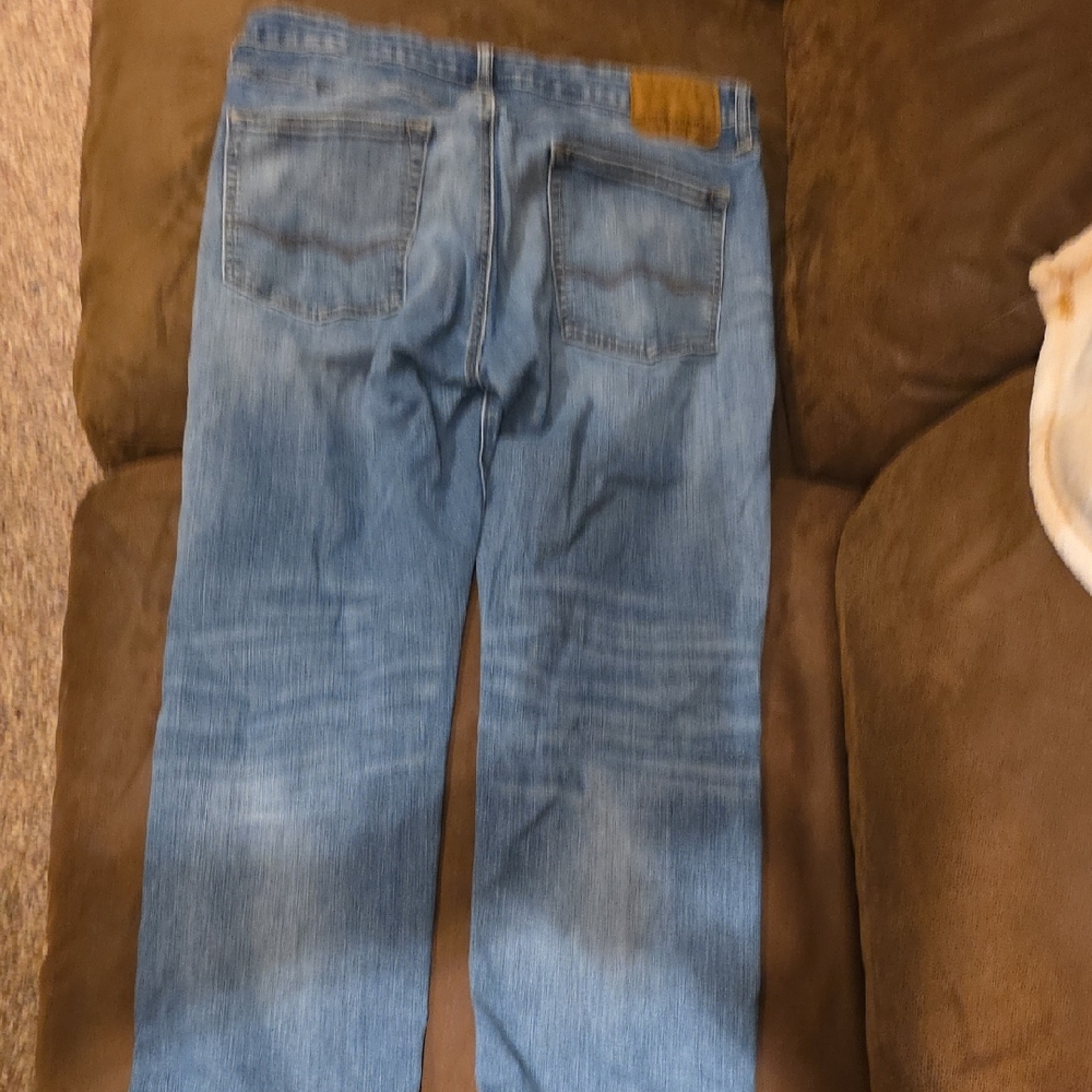 Mens American Eagle Outfitters Denim Blue Straight Jeans 34/32 Extreme Flex